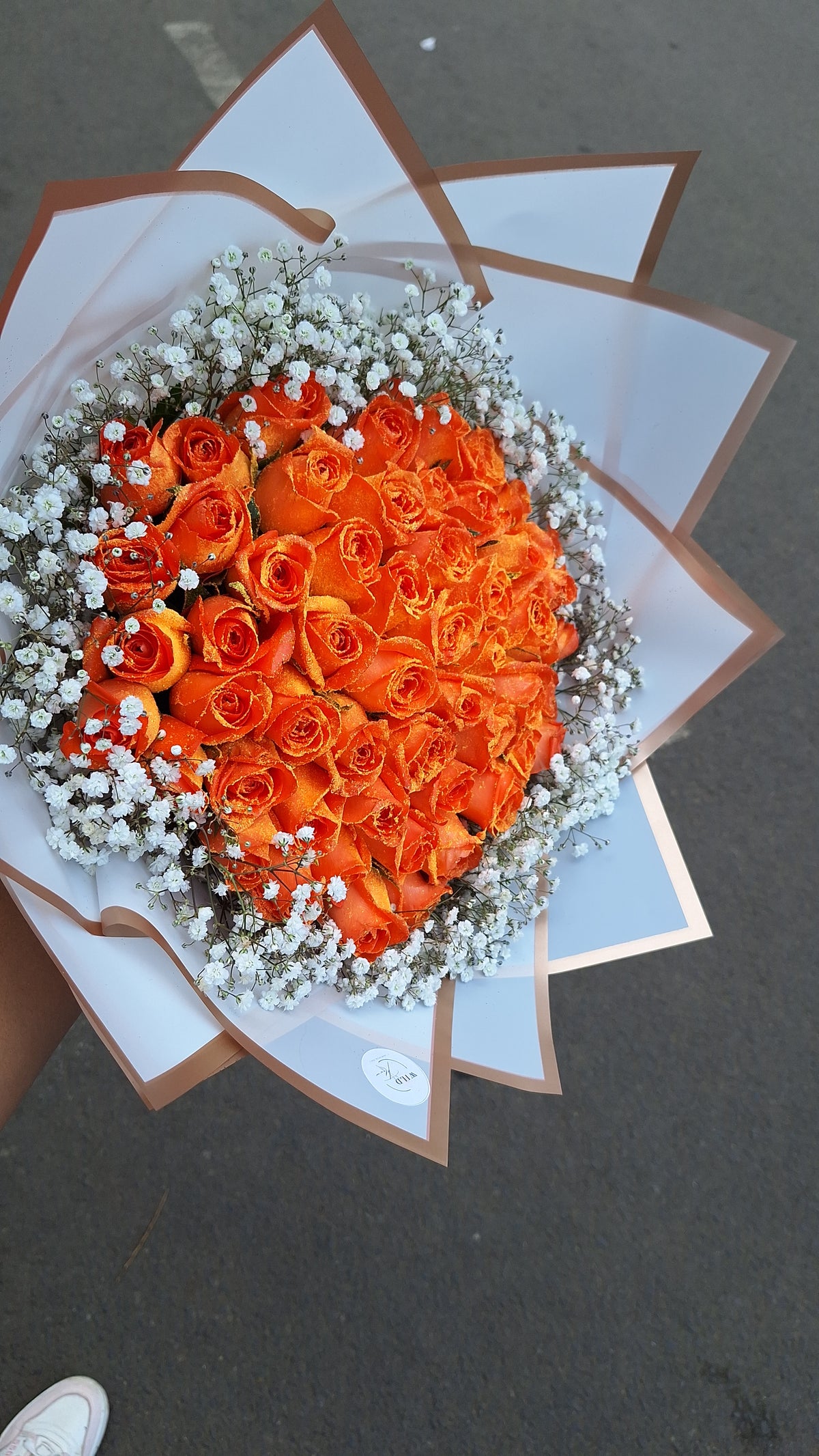 Orange Glitter Roses.