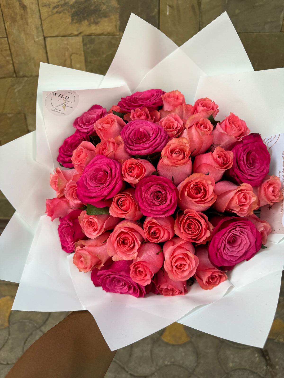 Coral & Hot Pink Roses.