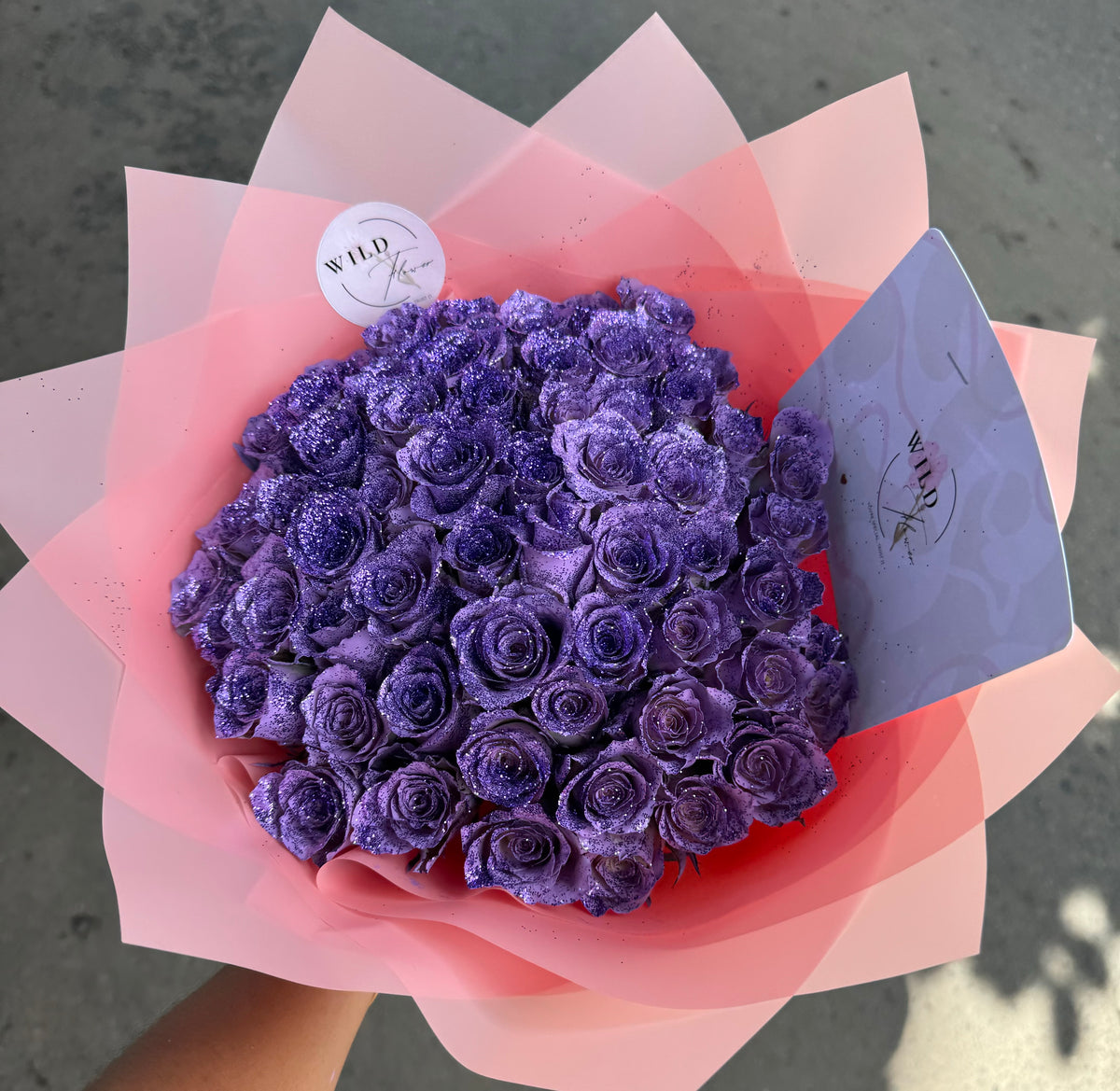 Purple Glitter Roses