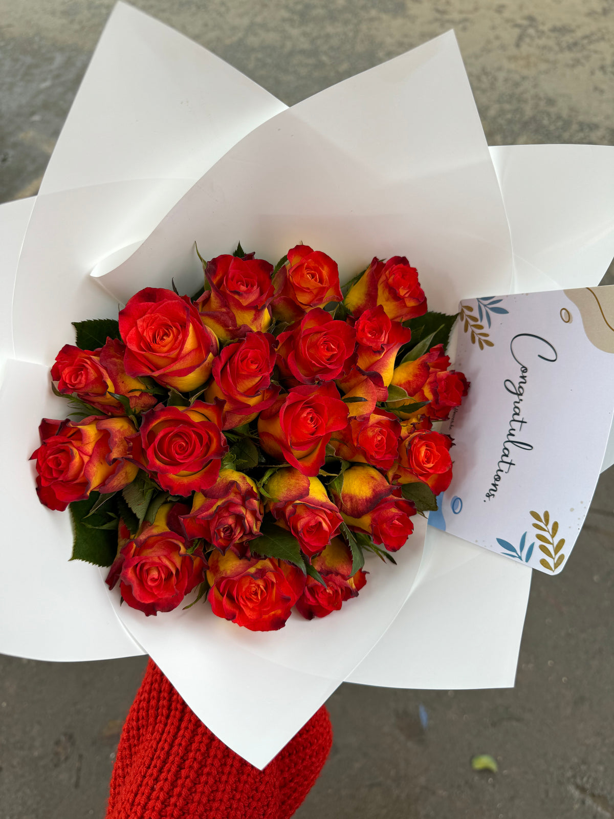 Two-Toned Orange Roses Bouquet.